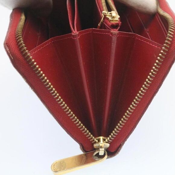 LOUIS VUITTON Monogram Vernis Zippy Wallet Long Wallet Red - Picture 15 of 15